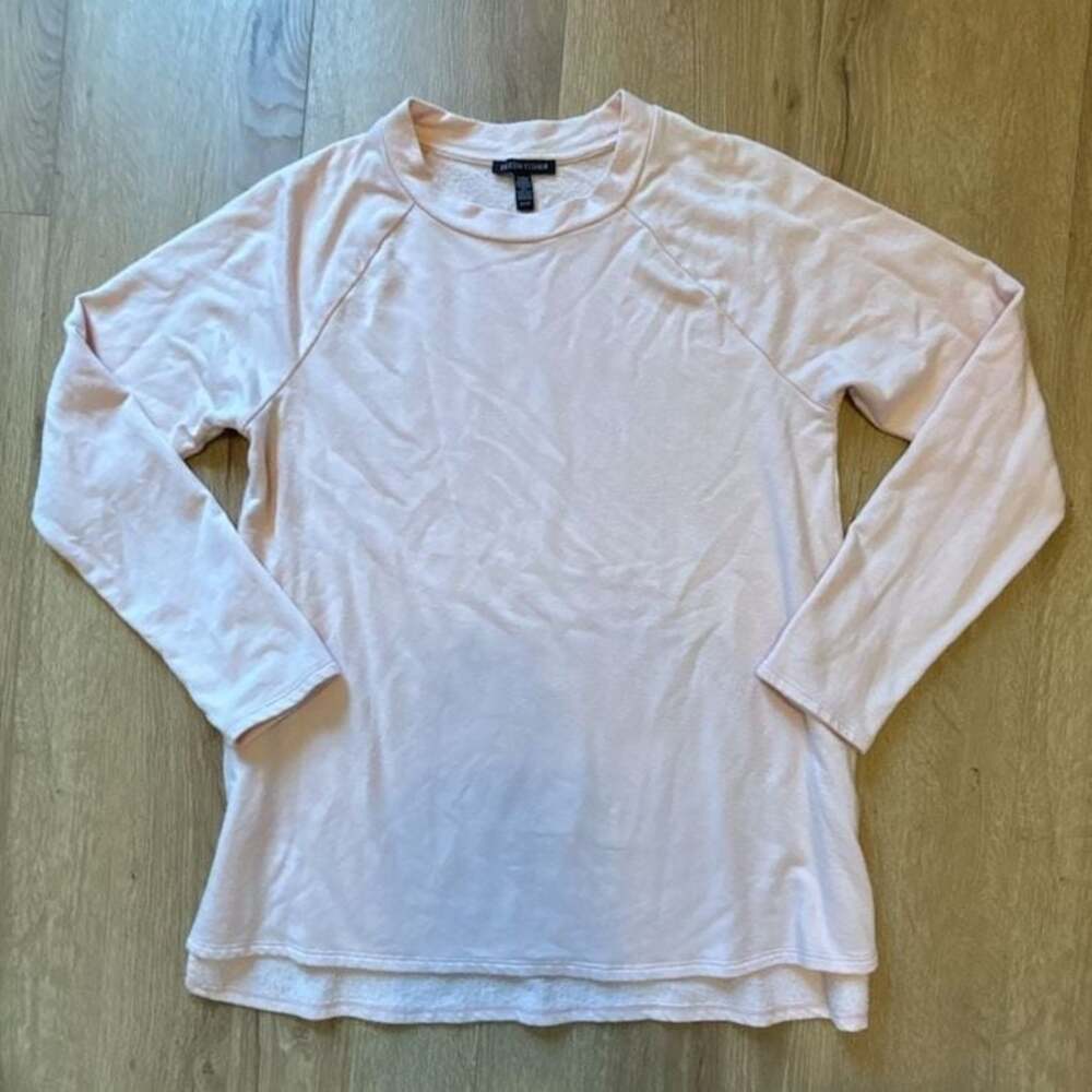 Eileen Fisher Long Sleeve Crewneck Pullover in Light Pink